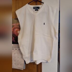 Polo by Ralph Lauren Men's V-Neck Sweater Vest in Cream